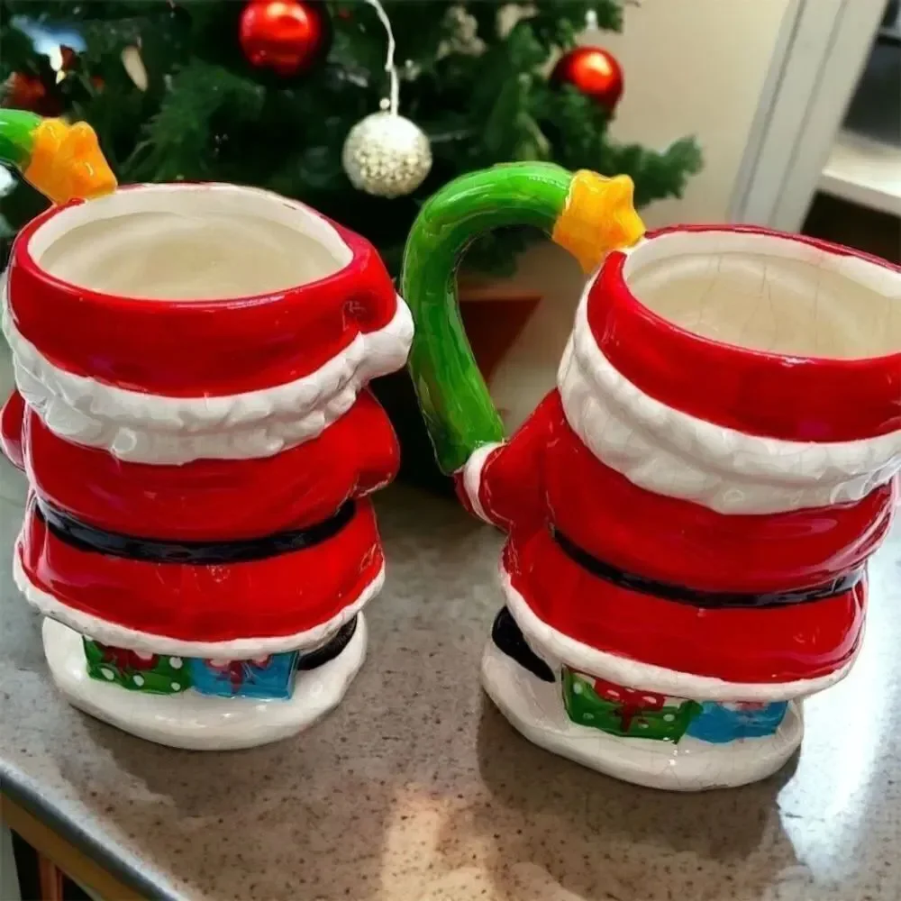 Pier 1 l Santa Mug l Set of 2 l Snowman (Set of 2 ) available l EUC